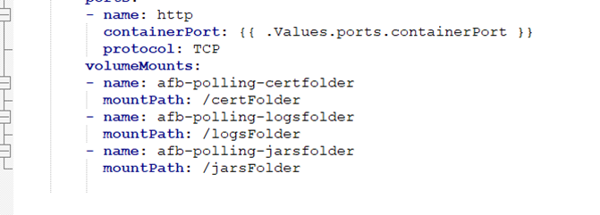 Configure the container instance of the mount location Configure the container instance of the mount location