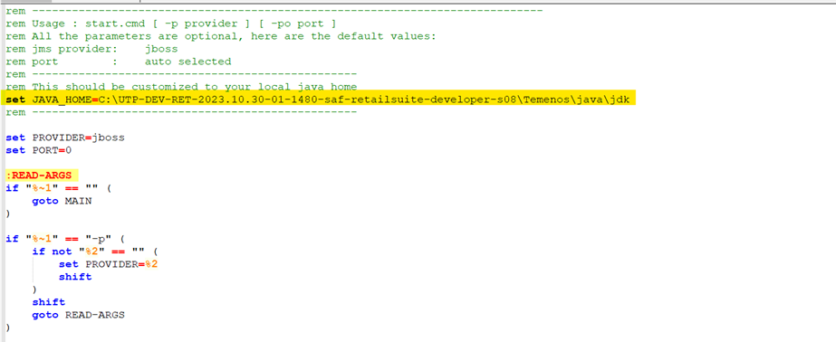 Configure the java home path Configure the java home path