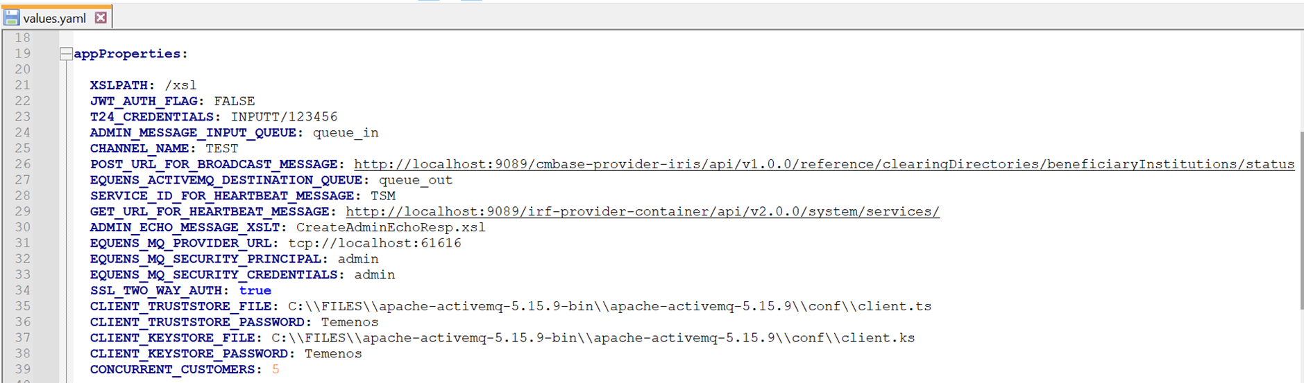 appProperties Configurations appProperties Configurations