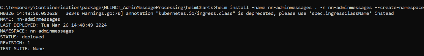 Navigate to helm folder Navigate to helm folder