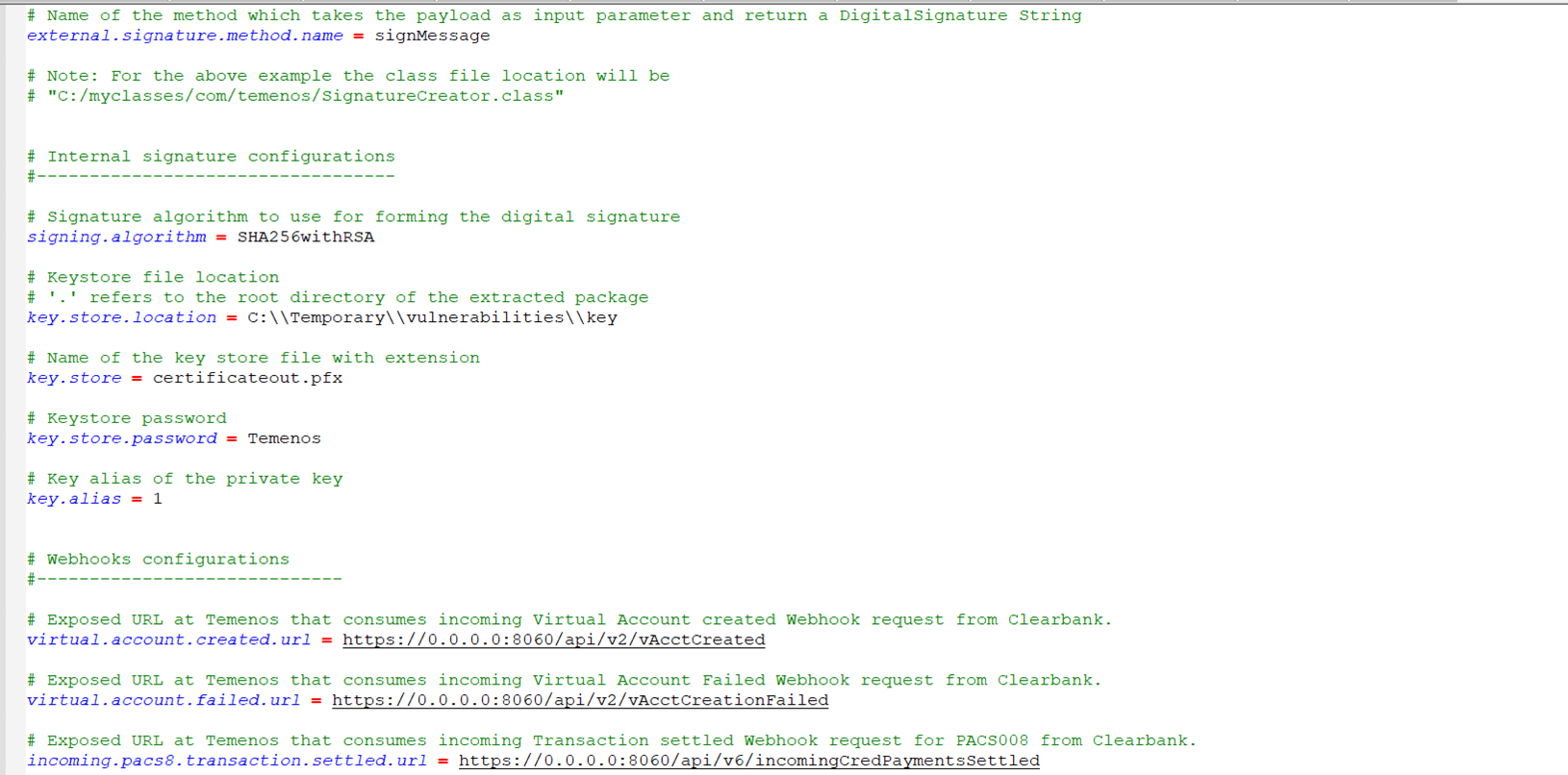 Application properties file configurations Application properties file configurations