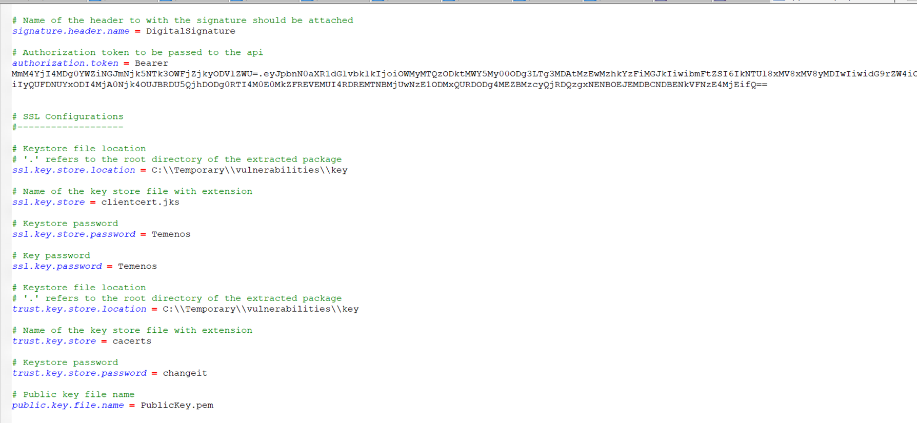 Application properties file configurations Application properties file configurations