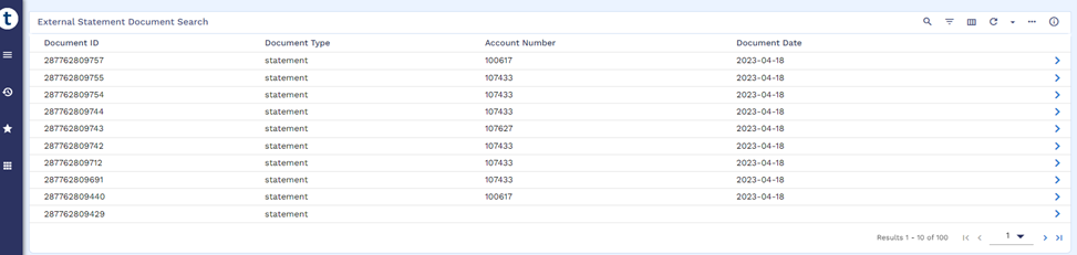 ENQ EXTERNAL.DMS.STMT.DOCUMENT.SEARCH